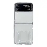 Hidden Kickstand Clear Phone Case For Samsung Galaxy Z Flip4 5g, Hard Pc Folding Phone Cover