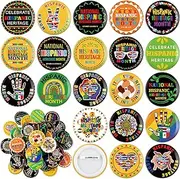 [Maysing] 100 Pcs Hispanic Heritage Buttons Badges Bulks Hispanic Heritage Month Round Badges Pin for Women Men Party Decorations Gift Accessories 1.5'', Quality materials, no gemstone