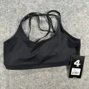FourLaps Sports Bra Medium Black Crossback Womens Luxury Athleisure NWT