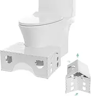 Baithem Foldable Toilet Stool, 7inches Healthy Bathroom Squatting Posture Poop Stool, Easy to Store, Light Grey Modern Plastic Toilet Squat Stool