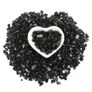 100g Mini Natural Shungite Semi Tumbled Gemstone Chips 6mm - 12mm Wholesale Bulk