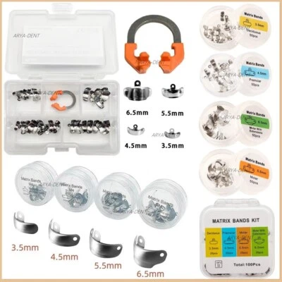 Dental Sectional Contoured Matrix Bands Clamps Ring Fit Palodent V3 System Set