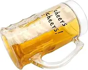 Double Layer Funny Beer Mug - Fake Model Beer Stein - 450ml Beer Stein Decoration, Leakproof, Freeze-Proof Drinking Cup, Novelty Drinking Glass for Coffee