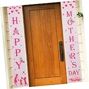 EXAOMBLE 1Pair Mother's Day Party Door Curtains Exquisite Banner for Celebrations Home Decor for Mother's Day Events and Housewarming Parties
