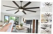 65 Inch Ceiling Fans with Lights and Remote Indoor/Outdoor Ceiling Fan Black