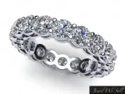 4.00Ct Round Diamond Shared Gallery Eternity Wedding Band Ring 950 Platinum G SI