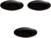 Set of 3 Yuzu Tenmoku 10.0 Plates, 12.2 x 1.6 inches (31 x 4.2 cm) | Setomonohonpo