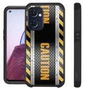 FUSION For OnePlus Nord N300 5G Case Hybrid Phone Cover CROSSHATCH CAUTION