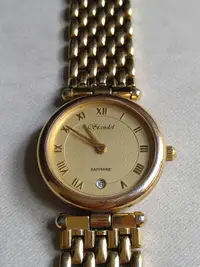 在飛比找露天拍賣優惠-Standel 詩丹麗玫瑰金古董石英錶,功能正常