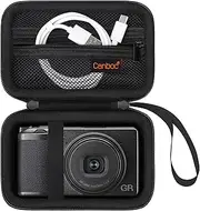 Canboc Camera Case for Canon PowerShot V1 Hybrid Camera/Ricoh GR III HDF/GR IIIx/GR III/GR II/GR Digital Camera, Zipper Mesh Pocket fits USB Cable, Batteries, Black