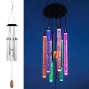 Solar Wind Chimes for Outside, DesGully 6 LED Tubes Color Changing Outdoor Cl