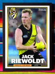Framed 2021 RICHMOND TIGERS AFL Poster JACK RIEWOLDT 300 Games - 84 x 59 x 3cm