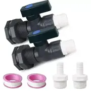Rain Barrel Spigot Kit with PVC Bulkhead Fitting Adapter, 3/4" Rain Barrel Va...