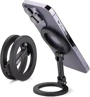 Double Magnetic Ring Phone Holder – Quick Attach to Any Iron Surface | Swivel & Tilt Adjustable | Compatible with iPhone 16/15/14/13/12 Series & Magnetic Cases