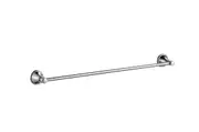600mm Clasico Brushed Nickel/Matt Black Single Towel Rail