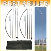 Portable 12ft Flag Pole Kit with Ground Stake - Perfect for Outdoor Events