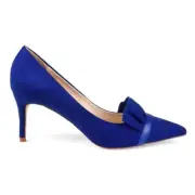 Journee Collection Womens 8 M Blue Ruffle Pointed Toe Stiletto Heels NIB IB8