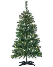 Sterling Tree Company 4ft High Pop Up Pre-Lit Green Pvc Fir Tree With Warm White Lights