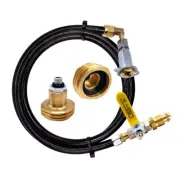 3 m Refill USA,AU propane bottle with pol adapter & angle mini fill valve + acme