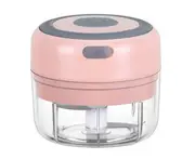 100mL Mini Electric Garlic Chopper USB Charging Ginger Masher Machine Sturdy Durable Chili Food Crusher Kitchen Tool - Pink