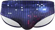 [Top Spot Apparel] Men's Disco Ball Padded Enhancing Swim Briefs, Front Removable Pad and Push-Up Cup