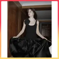 在飛比找蝦皮商城精選優惠-ZARA春季新款女裝 黑色拼接洋裝