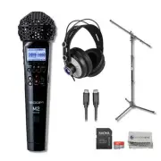 Zoom M2 with On-Stage Stands MS7701B, Streameye Cans50 and accessories