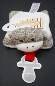 Baby Starters Sock Monkey Pacifier Holder Plush Security Blanket Toy NWT