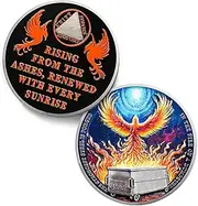 Dumpster Fire Reborn Phoenix Sobriety Coin - Rising from The Ashes AA Coins - Recovery Addiction NA AA Chips and Medallions - Affirmation Celebrate Living Clean Alcoholics Anonymous Gift for Men Women
