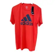 Adidas Climalite NWT Orange + Dark Gray Trefoil Logo Quick Dry Tech Tee XL