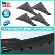 4pc Carbon Style Rear Lower Bumper Diffuser Fin Spoiler Lip Wing Splitter OXILAM