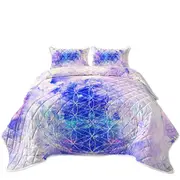Cool Purplish Blue Fading Illusion Coverlet