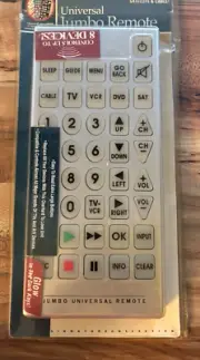 Universal Jumbo Remote Control 11” X 5” XL Glow in the Dark Buttons NEW