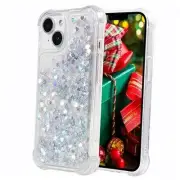 Glitter Case Compatible with iPhone 15 Glitter Case Clear Soft TPU Silver