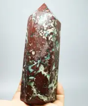 1.47lb Natural Ocean Jasper Agate Geode Crystal Tower Wand Point Healing Mineral