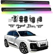 BJOHQ Electric Running Boards Compatible for Audi Q6 2022-2025 with Light, SUV, Off-Road & Pickup Trucks - Retractable Truck Steps & Nerf Bars