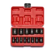 14 Pieces 1/2-Inch Drive Shallow Impact Socket Set, 3/8-Inch to 1-1/4 Inch, C...