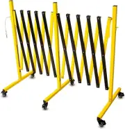 Metal Expandable Barricade, 17 Feet Retractable Fence Outdoor, Mobile Safety ...