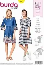 Burda 6401 Misses' Sewing Pattern Swing Dress with Sleeve Variations, Size 8-10-12-14-18