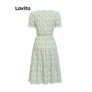Lovito 女士休閒碎花荷葉邊洋裝 L77ED020