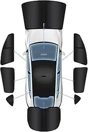 8PC Tesla Model Y Window Privacy Sunshade,2 in1 Ice Crystal Car Reflective Visor for Tesla Model Y 2020-2024 2025 All Window Front and Rear Windshield Side Window Interior Accessories Outdoor Camping