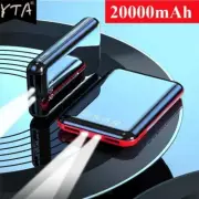 Mini Power Bank 20000mAh Portable Charger Mirror Screen LED