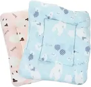 PERSELOSO 2Pcs Plush Mat Thickened Sleeping Pad for Small Animals Washable Mat for Guinea Pigs Rats Hedgehogs and Other Furry Friends