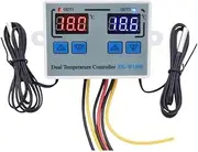 DJDLFA W1088 Dual LED Digital Temperature Sensor Meter Controller Electric Heating Thermostat 220V Aquarium Incubator Thermoregulator(DC 24V)