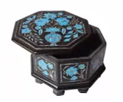 Turquoise Stone Jewelry Box / Black Marble Rubber Band Box / Marble Pill Box