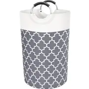 Large Laundry Basket Collapsible Tall With Handles Waterproof Travel Bathroom Essentials Storage For Dorm, Family (Grey),82L