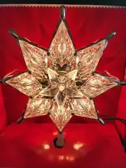 NEW clear warm white Christmas Star Tree Topper 8" LIGHTED warm white