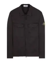 Stone Island Logo Patch Zip-Up Jacket M black