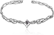 ANBALA Rhinestone Fairy Crown for Women Crystal Elf Crown Silver/Gold Circlet Costume Headwear for Men Renaissance Headpiece for Birthday Party Cosplay Halloween