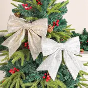 2 Pack Christmas Bows Hanging Decor Home Bowknot Xmas Tree Decorations Ornaments